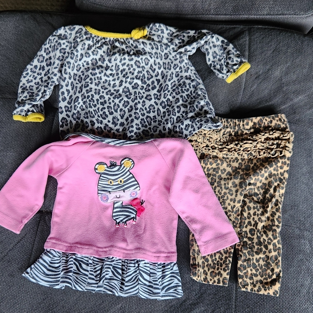 Animal print baby clothes bundle